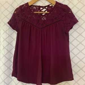 Cute flirty Burgundy Blouse